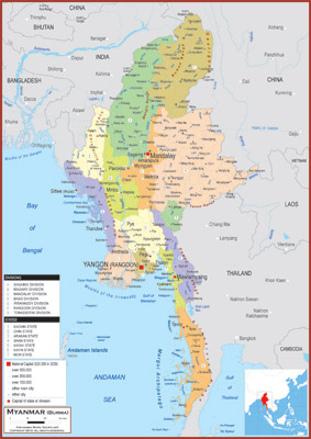 Political Map Of Myanmar Ezilon Maps Images